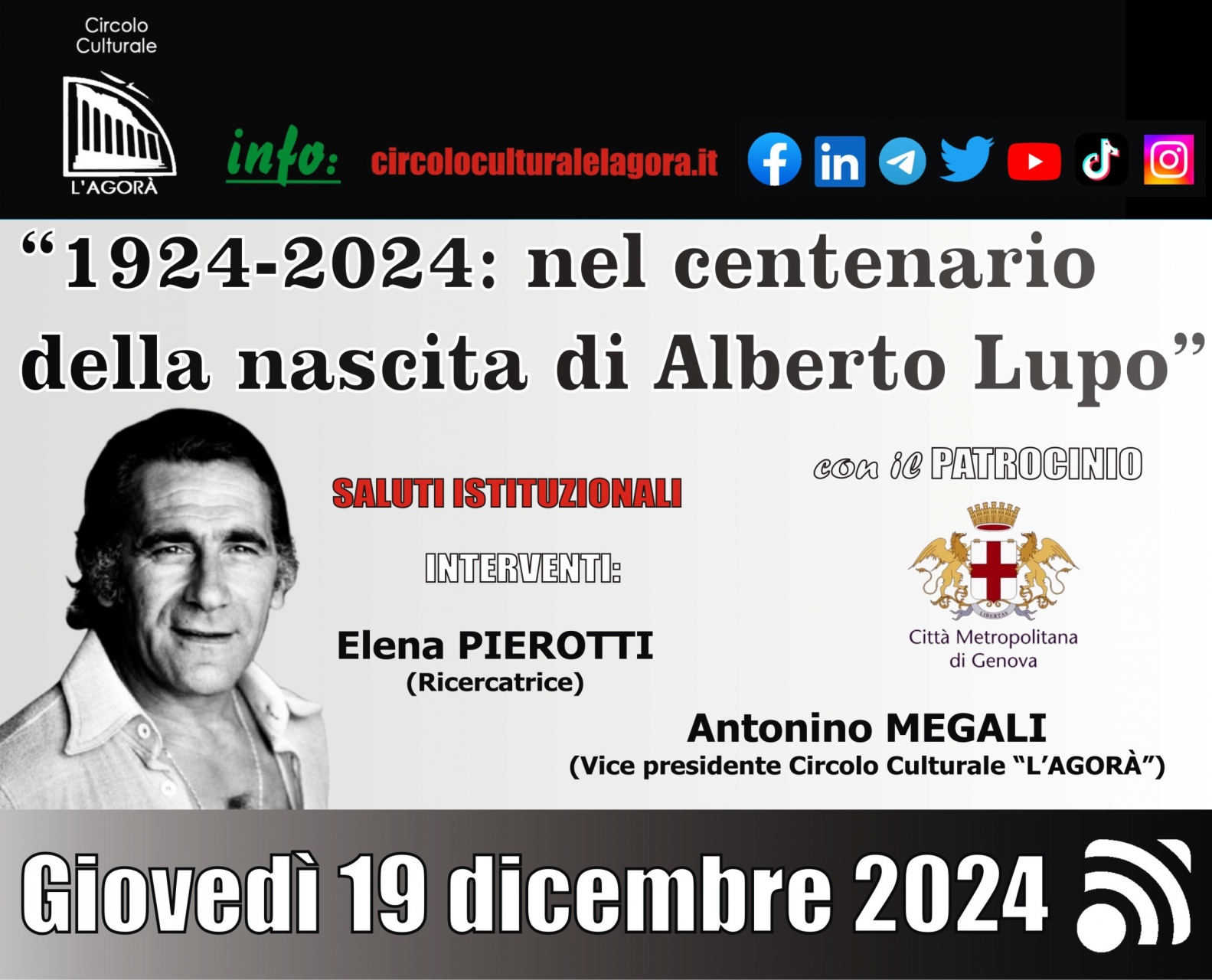 A Reggio Calabria conversazione sul tema "1924-2024: nel centenario della nascita di Alberto Lup